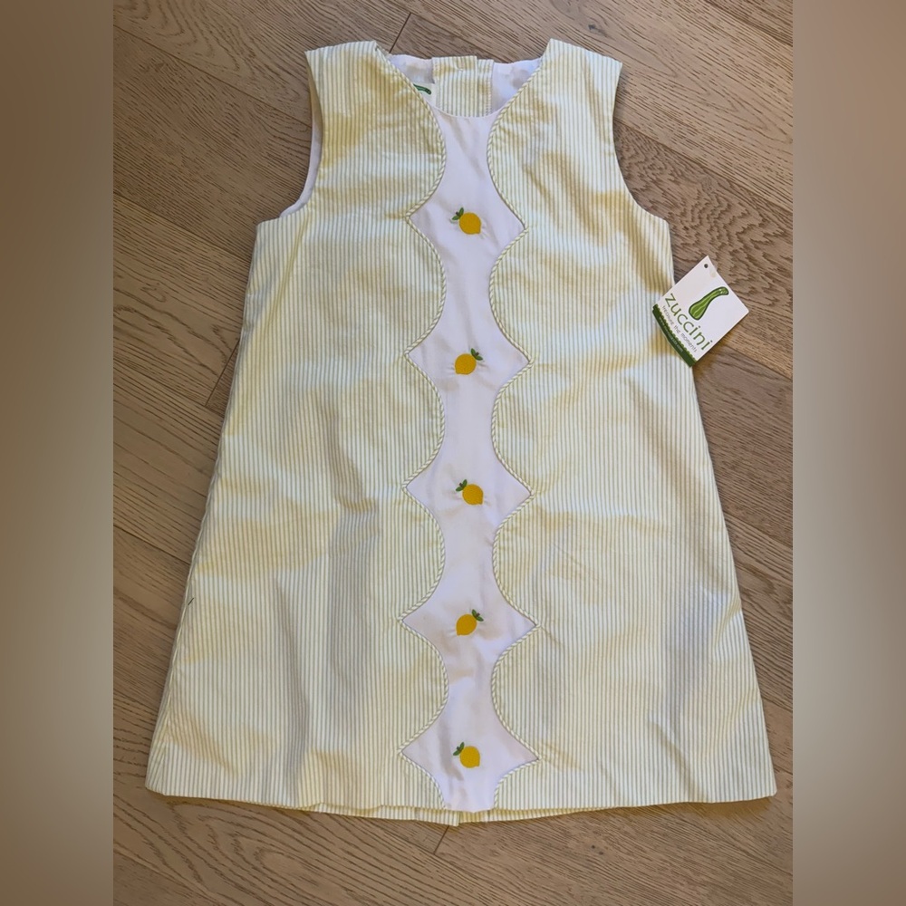 Zucchini lemon seersucker shift dress